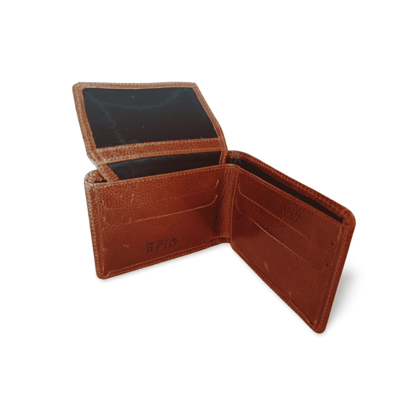 Carteira Masculina de Couro Floather Brown com tecnologia de proteção RFID. Acessório elegante em couro legítimo, ideal para o homem moderno que busca segurança e funcionalidade.